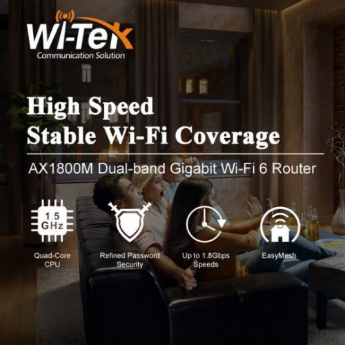 Безжичен рутер Wi Tek WI AX1800M Wi Fi 6 MESH