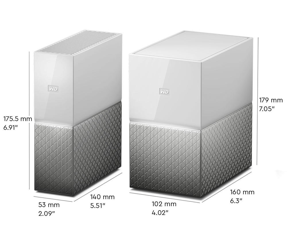 My Cloud Home and My Cloud Home Duo - Dimensions