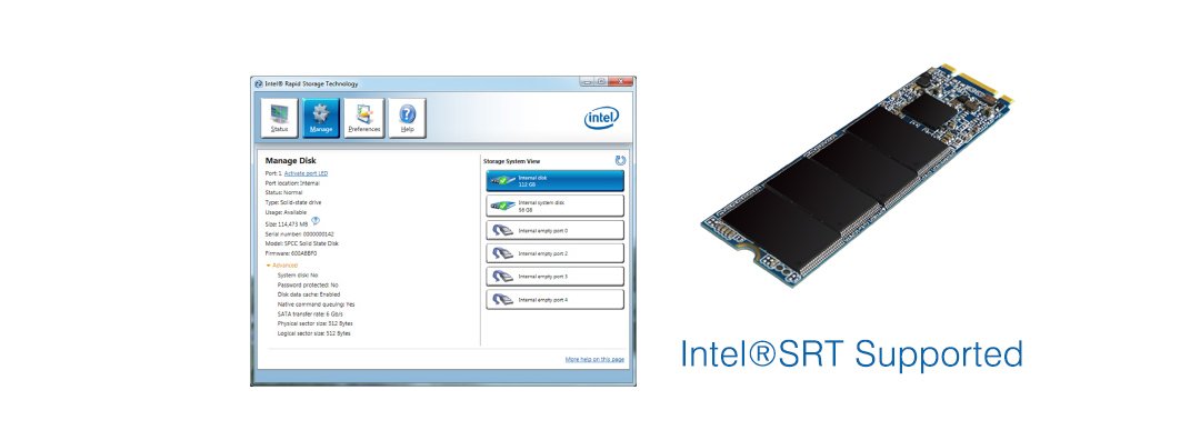 M.2 2280 M56 Intel®SRT Supported for Flexible Configuration