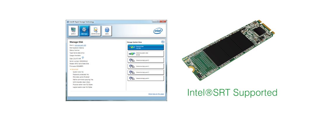 M.2 2280 M55 Intel®SRT Supported for Flexible Configuration