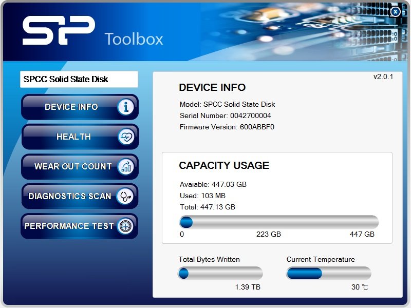 M.2 2280 M55 Free-Download of SSD Health Monitor Tool - SP Toolbox Software