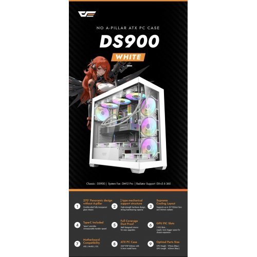 Компютърна кутия Darkflash DS900-WH (снимка 9)