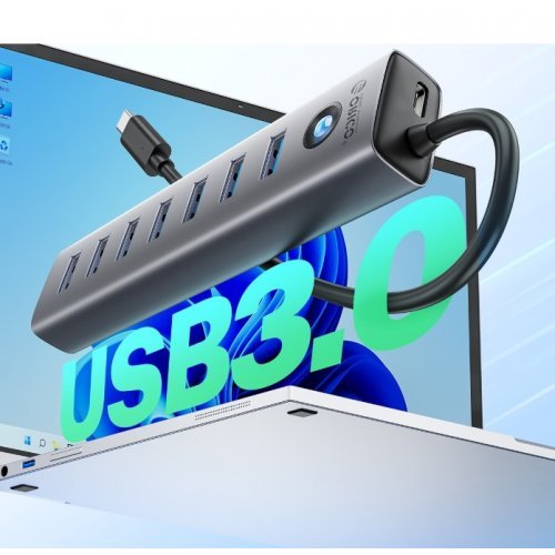 USB хъб Orico CL7U-U3-10-GY-BP-IP (снимка 1)