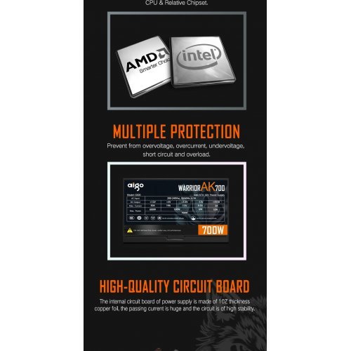 Захранващ блок Aigo AK700-RGB (снимка 7)