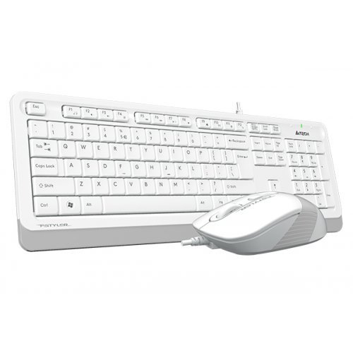 Клавиатура A4Tech F1010 FSTYLER WIRED USB  COMBO SET WHITE (снимка 2)