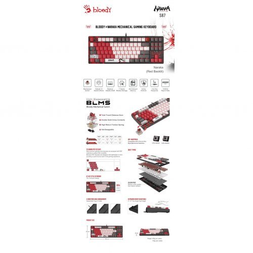 Клавиатура Bloody S87 (снимка 4)
