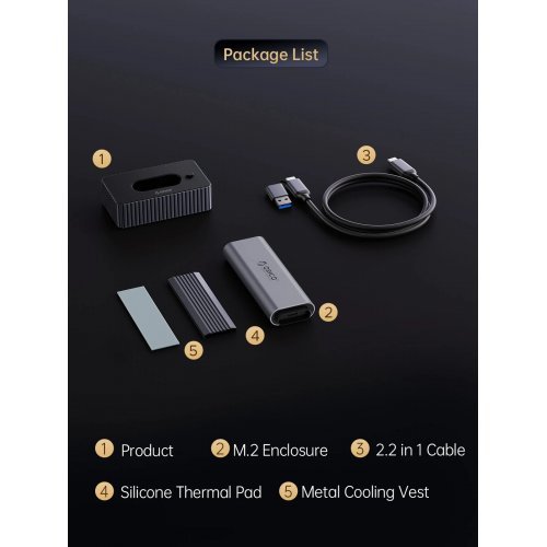 Кутия за диск Orico IT18C3-GY-BP (снимка 14)