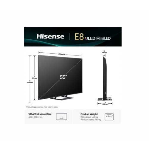 Телевизор Hisense 55E8Q (снимка 2)