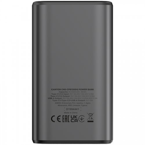 Мобилна батерия Canyon CNS-CPB130DG (снимка 3)