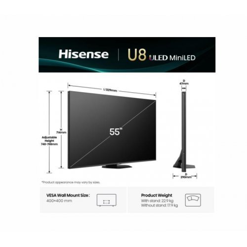 Телевизор Hisense 55U8Q (снимка 2)