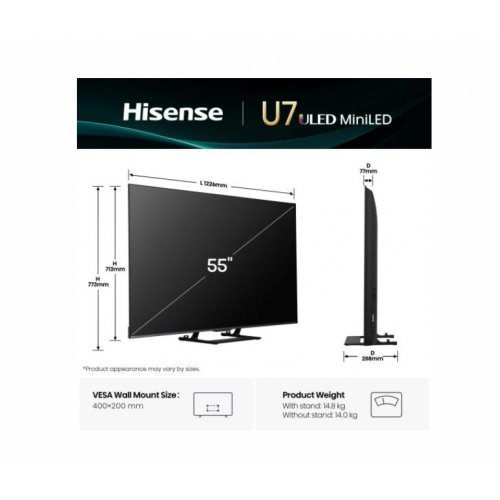 Телевизор Hisense 55U7Q (снимка 2)