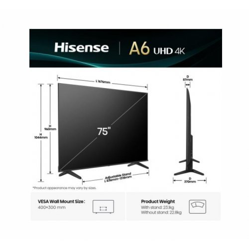 Телевизор Hisense 75A6Q (снимка 2)