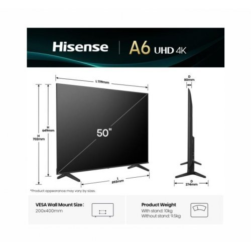 Телевизор Hisense 50A6Q (снимка 2)