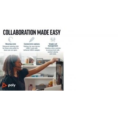 Колцентър слушалка Poly 8X214AA (снимка 4)