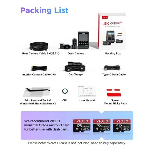 Видеорегистратор VIOFO VIOFO-A229-PRO-3CH (снимка 10)