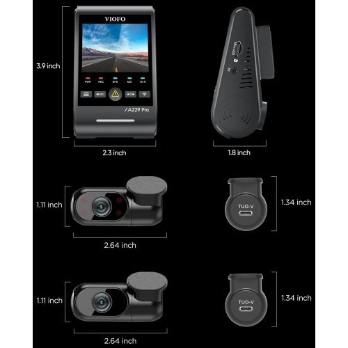 Видеорегистратор VIOFO VIOFO-A229-PRO-3CH (снимка 19)