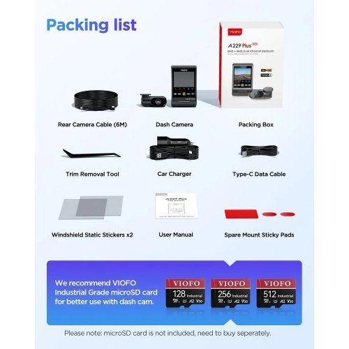 Видеорегистратор VIOFO VIOFO-A229-PLUS-2CH (снимка 11)