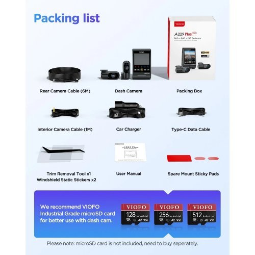 Видеорегистратор VIOFO VIOFO-A229-PLUS-3CH (снимка 10)