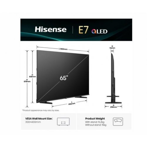 Телевизор Hisense 65E7Q (снимка 2)