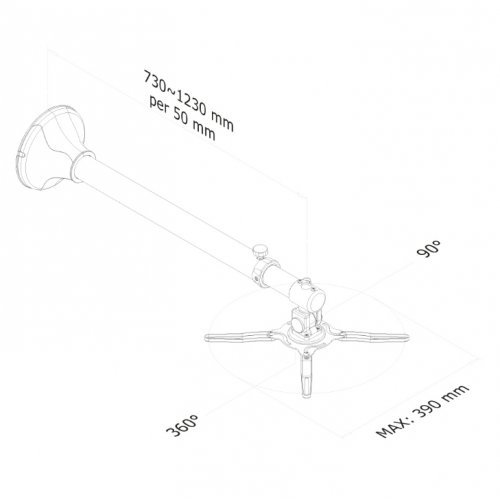 Стойка за дигитален проектор NEOMOUNTS BY NEWSTAR BEAMER-W100SILVER (снимка 4)