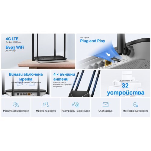Безжичен рутер Mercusys MB115-4G (снимка 3)