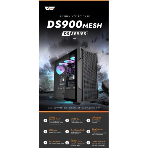 Компютърна кутия Darkflash DS900-MESH-4F-BK (снимка 8)