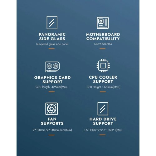 Компютърна кутия Darkflash DS900M-6F-BK (снимка 12)