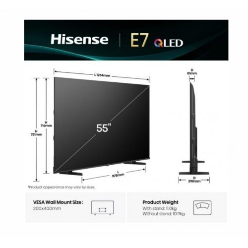 Телевизор Hisense 55E7Q (снимка 2)