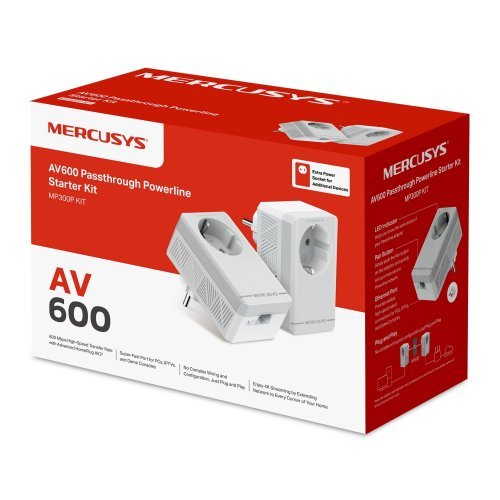Powerline адаптер Mercusys MP300P KIT (снимка 6)
