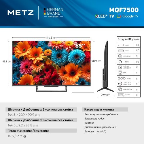 Телевизор METZ 65MQF7500Z (снимка 3)