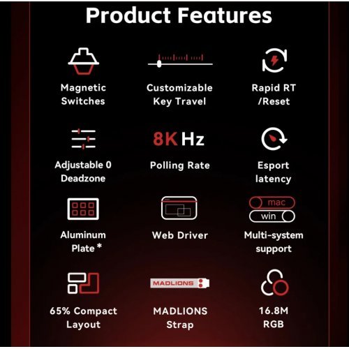 Клавиатура MadLions MAD-60-HE-V2-FS-MS-BK (снимка 3)