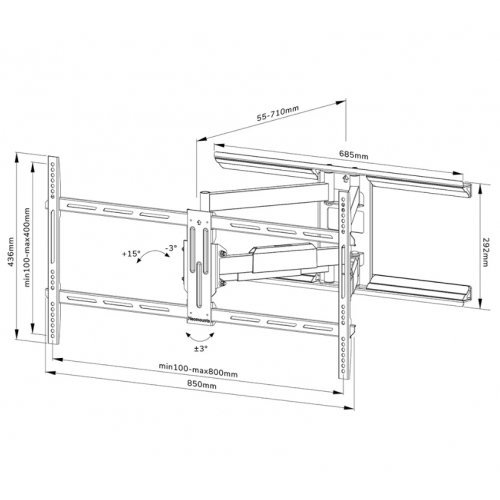 Стойки и стендове > NEOMOUNTS BY NEWSTAR WL40-550BL18 (снимка 8)