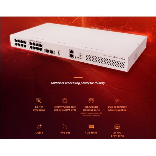 Суич MikroTik CRS418-8P-8G-2S+RM (снимка 3)