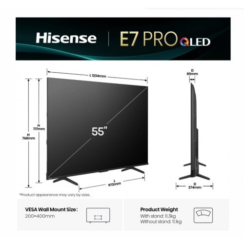 Телевизор Hisense 55E7Q_PRO (снимка 2)