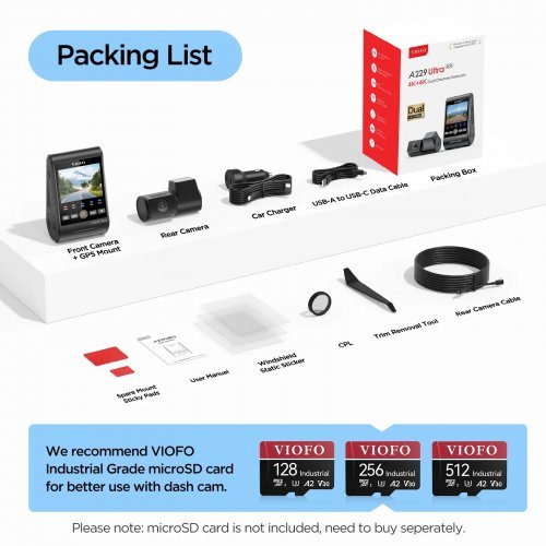 Видеорегистратор VIOFO VIOFO-A229-ULTRA-2CH (снимка 12)