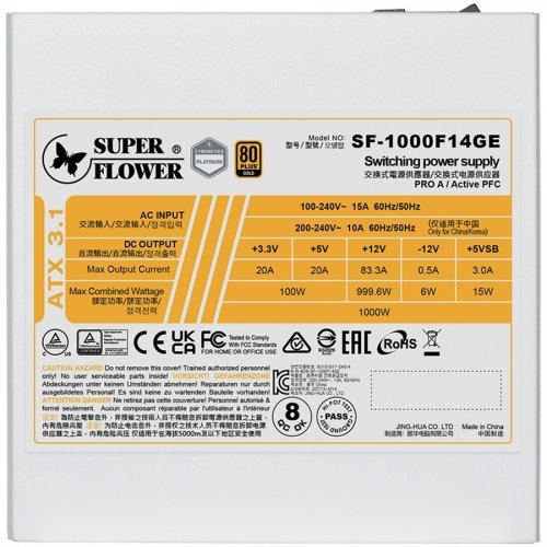 Захранващ блок Super Flower SF-1000F14GE(WH) (снимка 2)