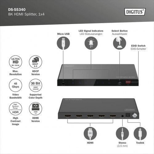 Видео сплитер Assmann DS-55340 (снимка 5)