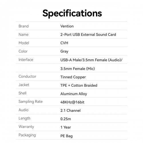 Звукова карта Vention CVHHC (снимка 10)