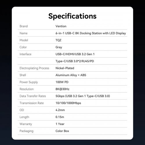 Докинг станция Vention TQZHB (снимка 14)