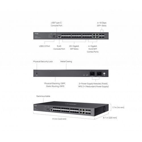 Суич TP-Link SG5428XF (снимка 5)