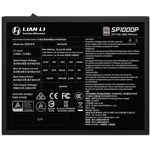 Захранващ блок Lian-Li G9P.SP1000P.B000.EU (снимка 6)