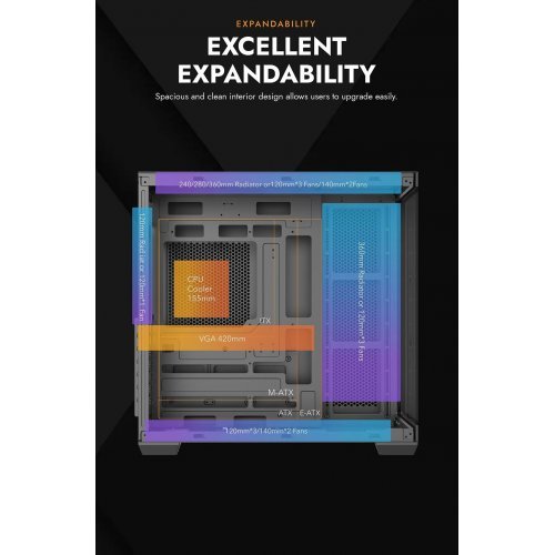 Компютърна кутия Darkflash C280-7F-BLACK (снимка 9)