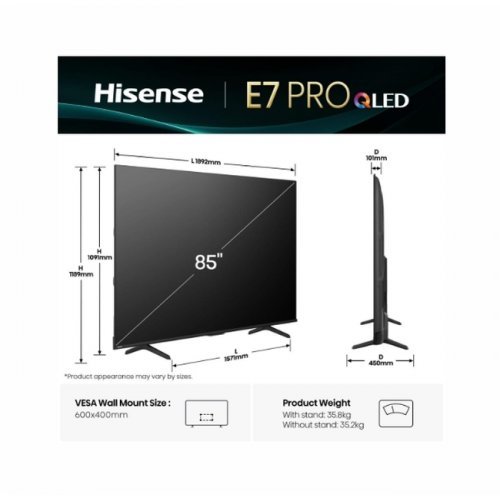 Телевизор Hisense 85E7Q_PRO (снимка 2)