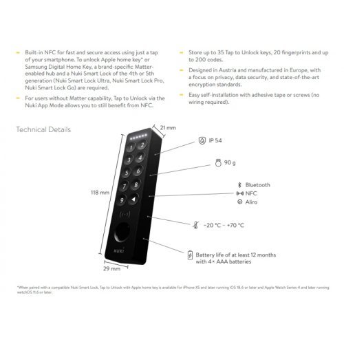 Датчици, сензори и управления > Nuki NUKI-Keypad-2-NFC (снимка 11)
