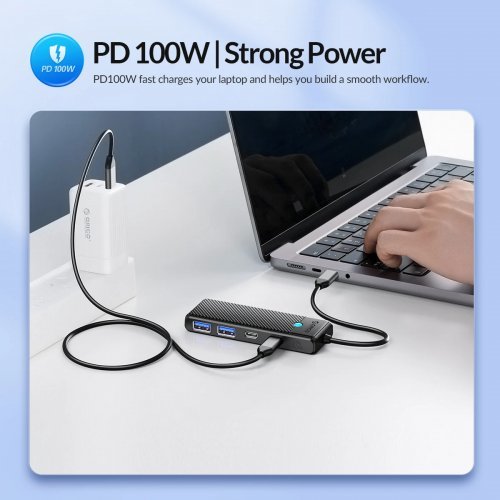 USB хъб Orico PAPW2AC-C3-05-BK-EP (снимка 9)