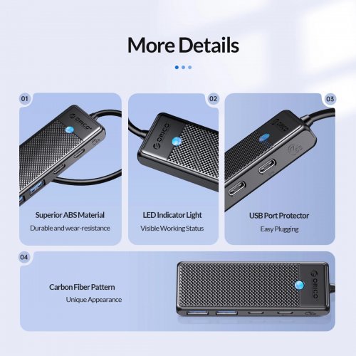 USB хъб Orico PAPW2AC-C3-05-BK-EP (снимка 12)