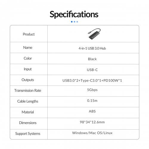 USB хъб Orico PAPW2AC-C3-05-BK-EP (снимка 16)