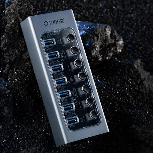 USB хъб Orico AT2U3-7AB-EU-GY-BP (снимка 8)