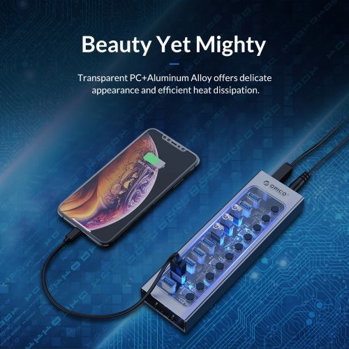 USB хъб Orico AT2U3-7AB-EU-GY-BP (снимка 9)