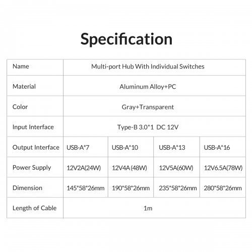 USB хъб Orico AT2U3-7AB-EU-GY-BP (снимка 17)